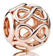 Charm bola calada infinito baño oro rosa