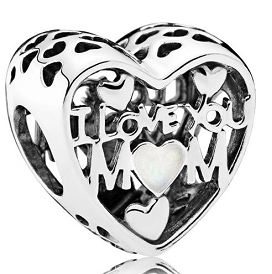 Charm corazón calado I Love You Mom