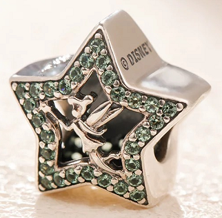 Charm estrella Tinker Bell circonias verdes Disney