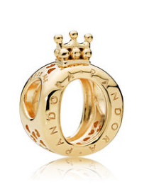 [CH1195] Charm letra O corona baño dorado Pandora