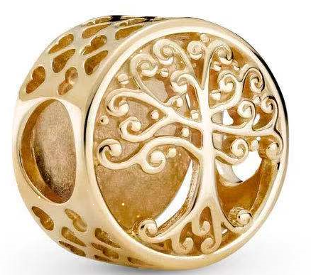 Charm Pandora árbol de la vida baño dorado