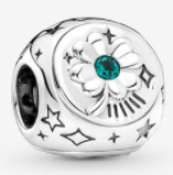 Charm Sol y Luna con Circonia Verde