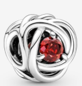 Charm Nudo Entrelazado Circonia Roja