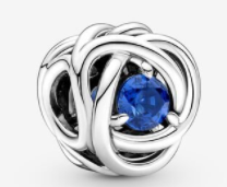 Charm Nudo Entrelazado Circonia Azul