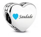 Charm Corazón Saudade Esmalte Azul