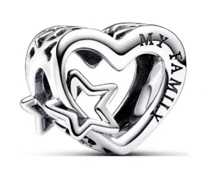Charm calado corazón estrella My Family