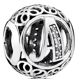 Charm Pandora letra vintage A con circonias