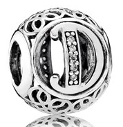 Charm Pandora letra vintage D con circonias