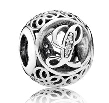 Charm Pandora Letra L Filigrana Pavé