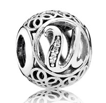 Charm Pandora Letra U Filigrana Pavé