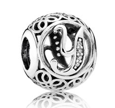 Charm Pandora Letra Y Filigrana Pavé