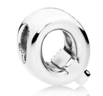 Charm letra Q Pandora plata