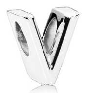 Charm letra V Pandora plata