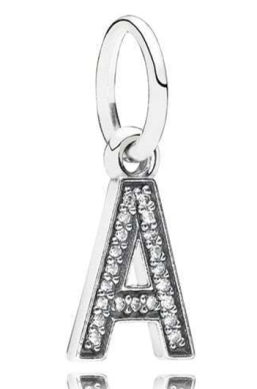 Charm colgante letra A pavé circonias Pandora