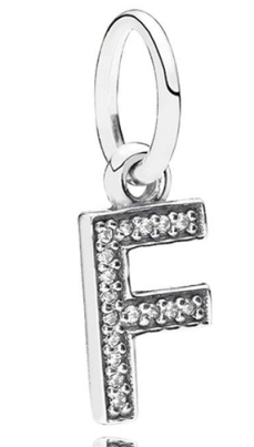 Charm colgante letra F pavé circonias Pandora