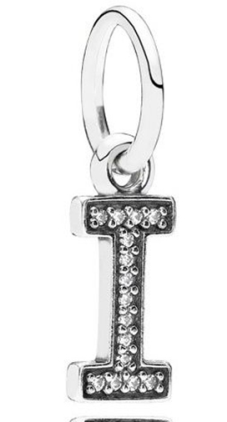 Charm colgante letra I pavé circonias Pandora