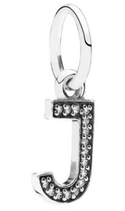 Charm colgante letra J pavé circonias Pandora