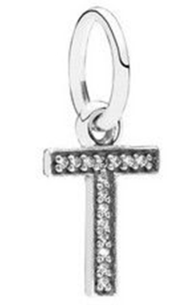 Charm colgante letra T pavé circonias Pandora