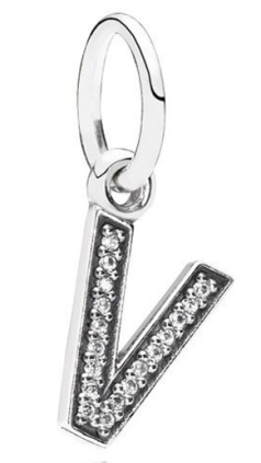 Charm colgante letra V pavé circonias Pandora
