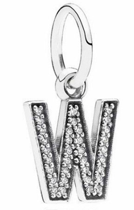 Charm colgante letra W pavé circonias Pandora