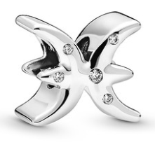Charm signo zodiacal Piscis plata y circonias
