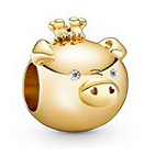Charm Pandora zodiaco cerdo baño dorado