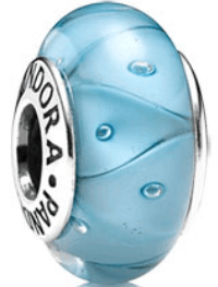 Charm Bola Cristal Murano Turquesa Rayado