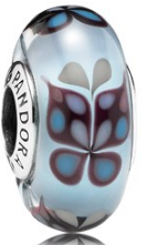 Charm Pandora Cristal Murano Mariposa Celeste