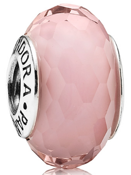 Charm Bola Facetada Cristal Rosa Cuarzo
