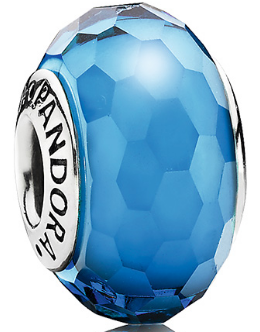 Charm Pandora bola cristal Murano facetado azul
