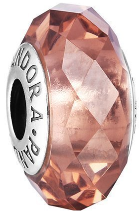 Charm Pandora cristal facetado rosa cobrizo