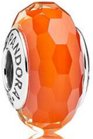 Charm Pandora Cristal Facetado Naranja