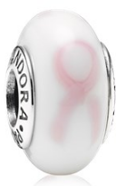 Charm Bola Cristal Murano Lazo Rosa