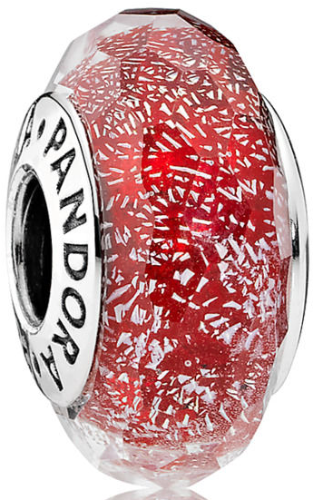 Charm Pandora Cristal Facetado Rojo Dicroico