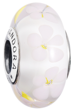 Charm Pandora Cristal Murano Margaritas Rosadas