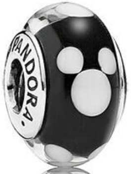 [791633] Charm Pandora Disney Mickey Mouse Lunares Blancos