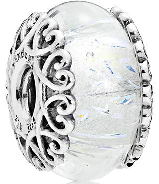 Charm Murano encaje plateado