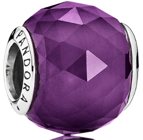 Charm Pandora circonia facetada púrpura