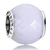 Charm Pandora circonia facetada blanca opalina