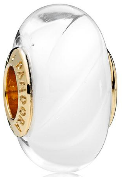 Charm Bola Cristal Murano Blanco Transparente