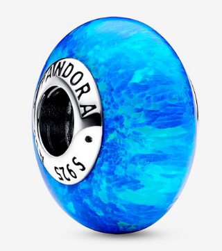 Charm Pandora cristal de Murano azul intenso