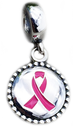 Charm colgante Pandora listón rosa conciencia