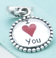 Charm colgante Pandora I Love You Corazón Rojo
