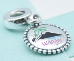Charm colgante Pandora Waikiki palmeras y Diamond Head