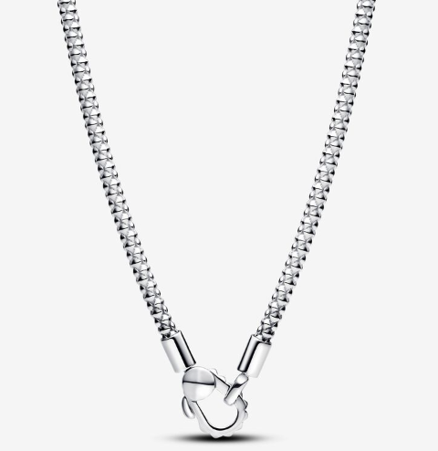 Collar Pandora cadena tipo malla con cierre corazón