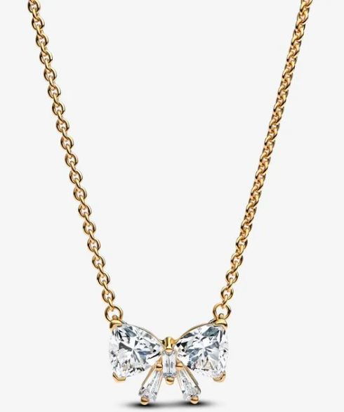Collar Pandora Moño Circonias Baño Dorado