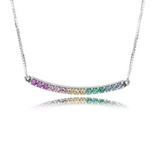 Collar barra curva circonias multicolor Pandora