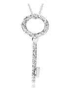 Collar Pandora Llave Texturizada Plata