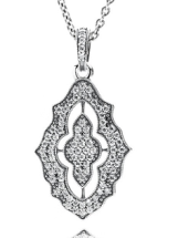 Collar Pandora Filigrana Encaje Pavé Plata