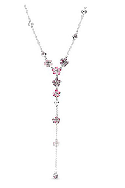 Collar Pandora Flores Cascada Circonia Rosa